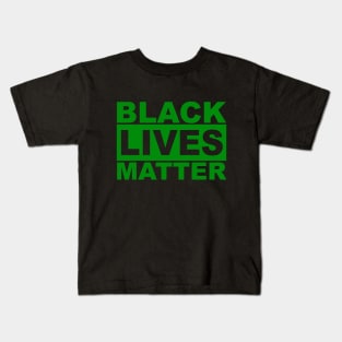 Black Lives Matter Logo (Green) Kids T-Shirt